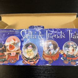          Santa & Friends Snow Globe Train Christmas Holiday Classics Collection Set of 4