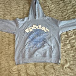 Sky Blue SP5DER Hoodie – Clean Streetwear Icy Drip