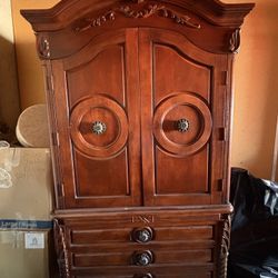 Wood Armoire Wardrobe Dresser