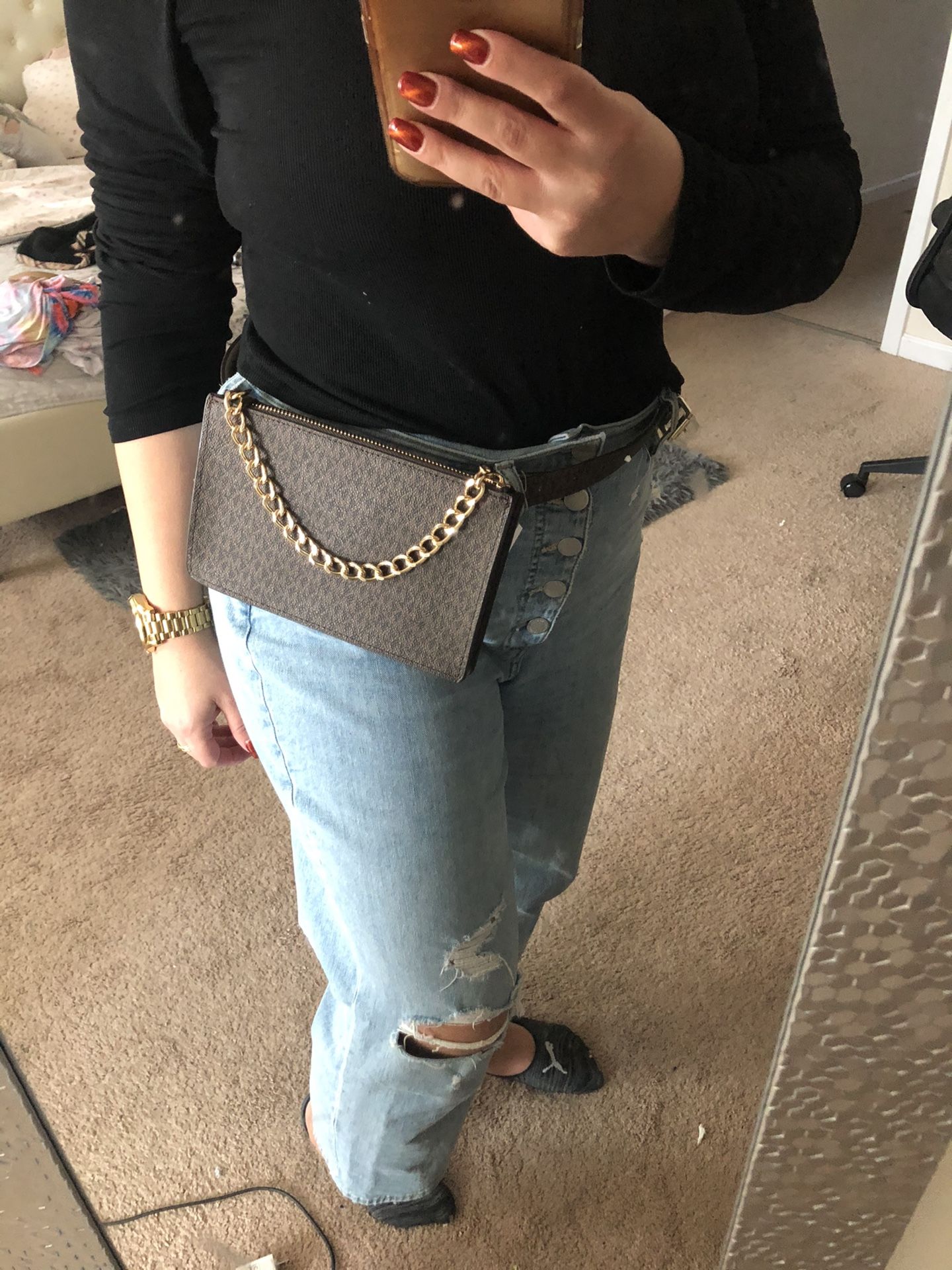 New Brown Micheal Kors waist bag size: L/XL