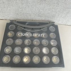 Close To My Heart Embellishments Storage Case 60 Filled Jars with Embellishments