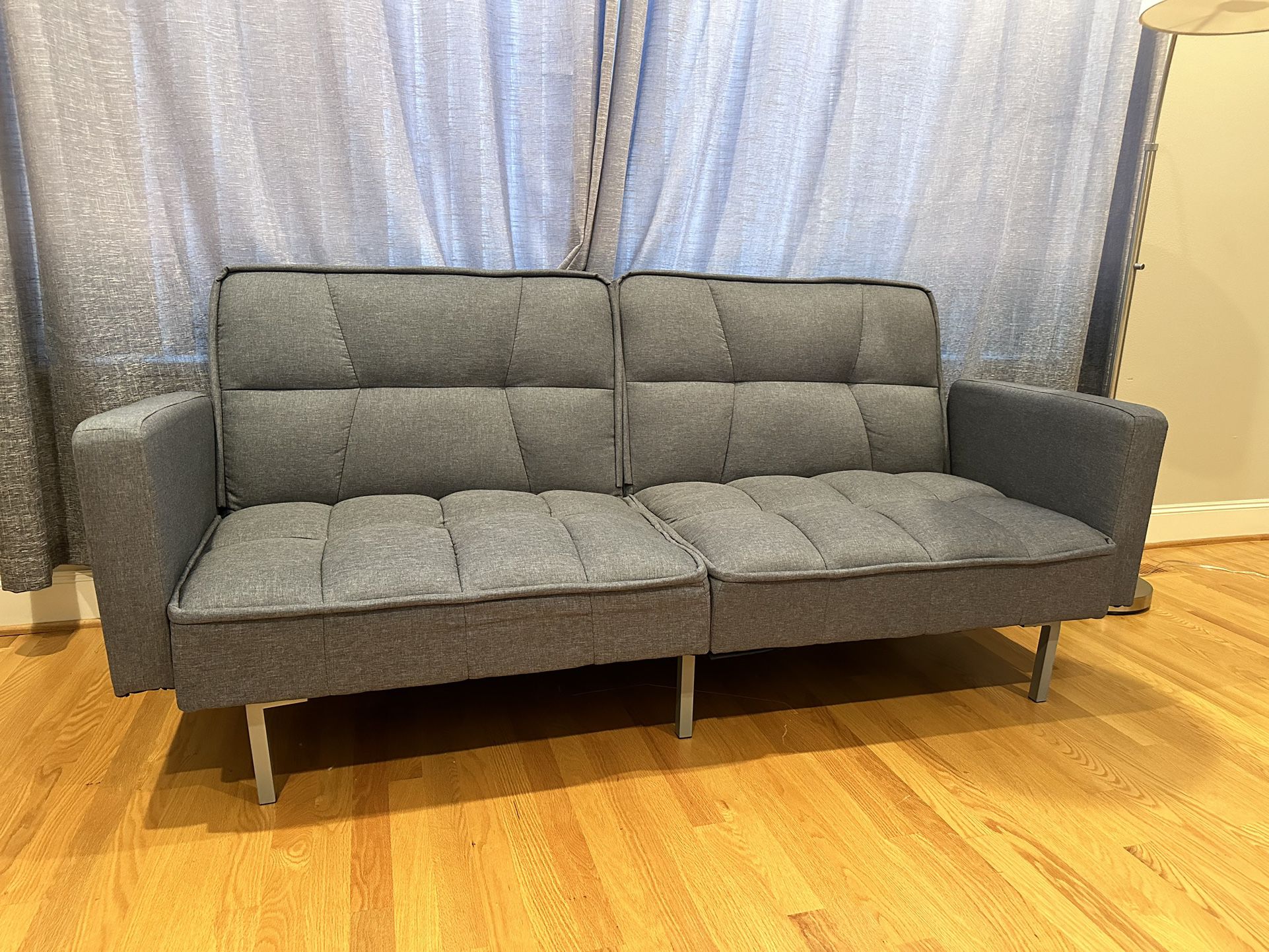 Convertible Linen Tufted Futon/Sofa/Couch