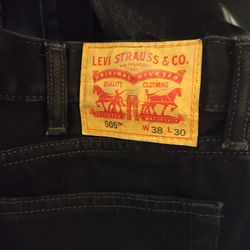 Men's 505 Black Jeans  38x30