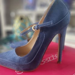 Shoedazzle blue suede Mary Jane sz 7.5