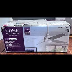 HDC Mercer 52 in. LED Indoor Brushed Nickel Ceiling Fan with Light Kit & Remote