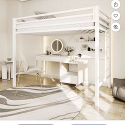 TWIN SIZE WHITE LOFT BED (2 AVAILABLE) 