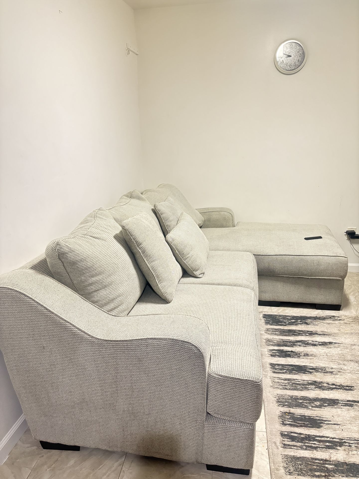 beige white sectional