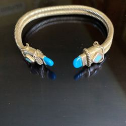 925 Sterling Silver And Turquoise Cuff Bracelet