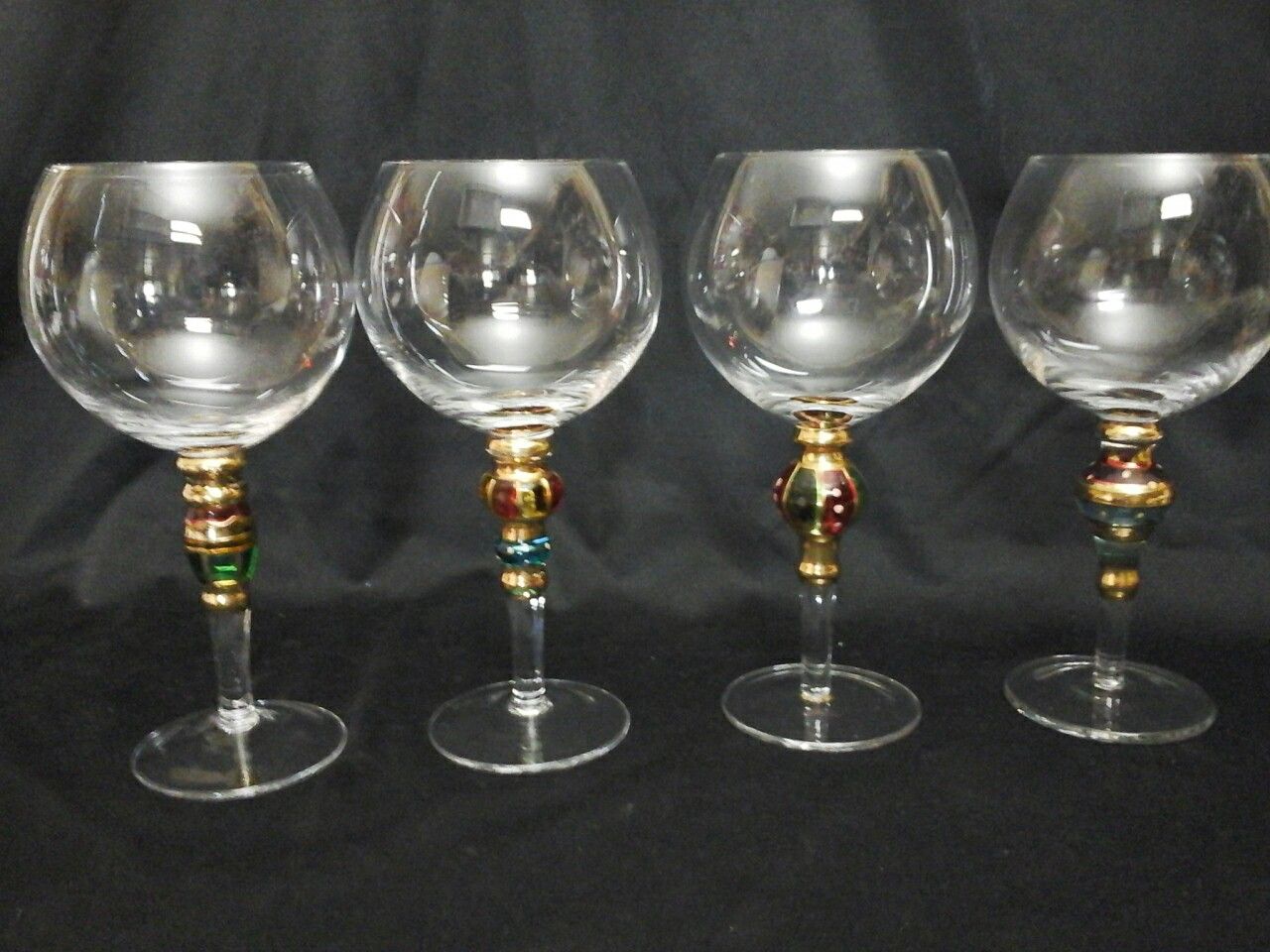 Decorative crystal wine glasses set festive holiday