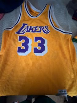 Mitchell & Ness Los Angeles Lakers jersey features Kareem Abdul-Jabbar's