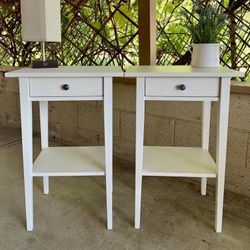 Set of Two White IKEA HEMNES Nightstands