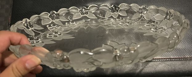 Plat à Tarte Vintage Walther Glas Carmen Satiniert, Verre Transparent, Comme Neuf