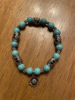 Western Turquoise Sunflower Bracelet
