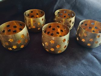 Vintage Solid Brass Tea light Holders