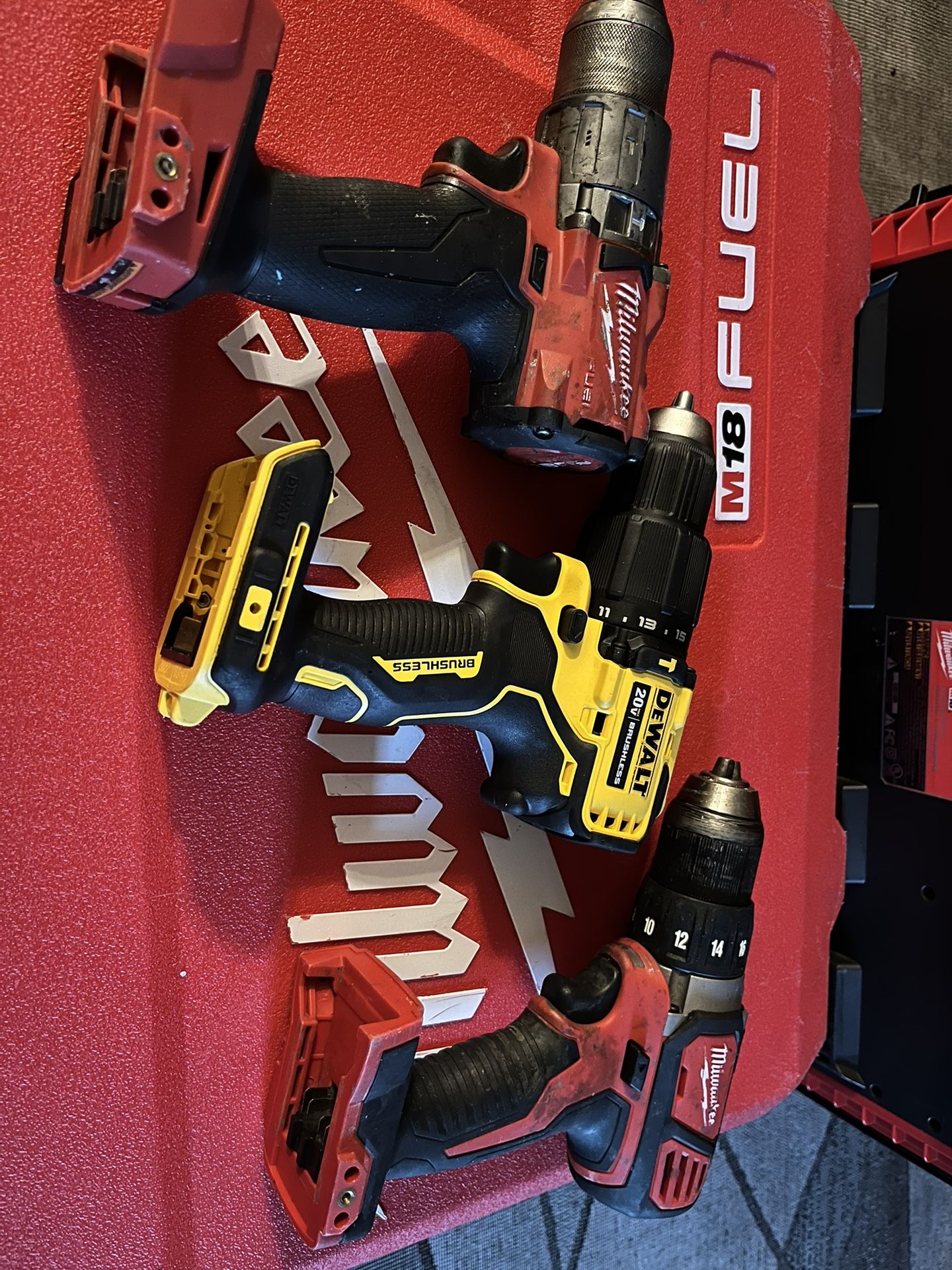 Milwaukee And Dewalt Drills
