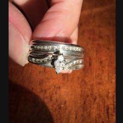 Sterling Silver Wedding Ring With Band 