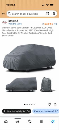 Dashield Mercedes-Benz Sprinter Van Cover 170" High Roof
