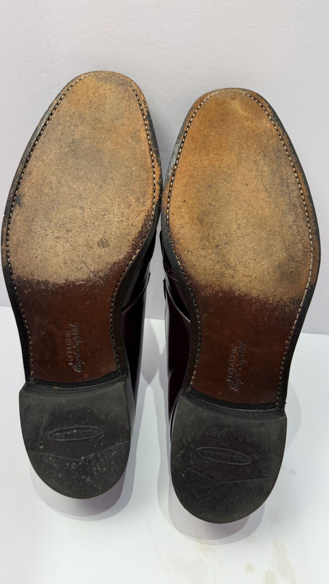 Florsheim Royal Imperial Burgundy Leather Wingtip Loafers  display picture 2