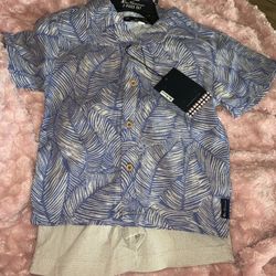 Boys Ben Sherman 2 Piece Set 12 M Collar Shirt And Shirt Nwt