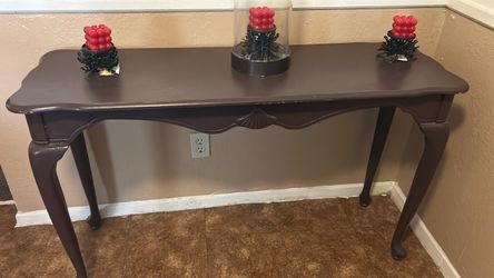 Dark Brown Wood Console Sofa Table