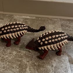 10 In. Jurassic World Rebirth Ankylosaurus Dinosaur Toy With Sound. Used