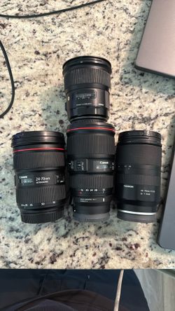 24-70 2.8 Canon EF 16-35 F4 EF 28-75 2.8 24 1.4 Sigma