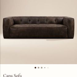 Large Leather Brown Sofa 