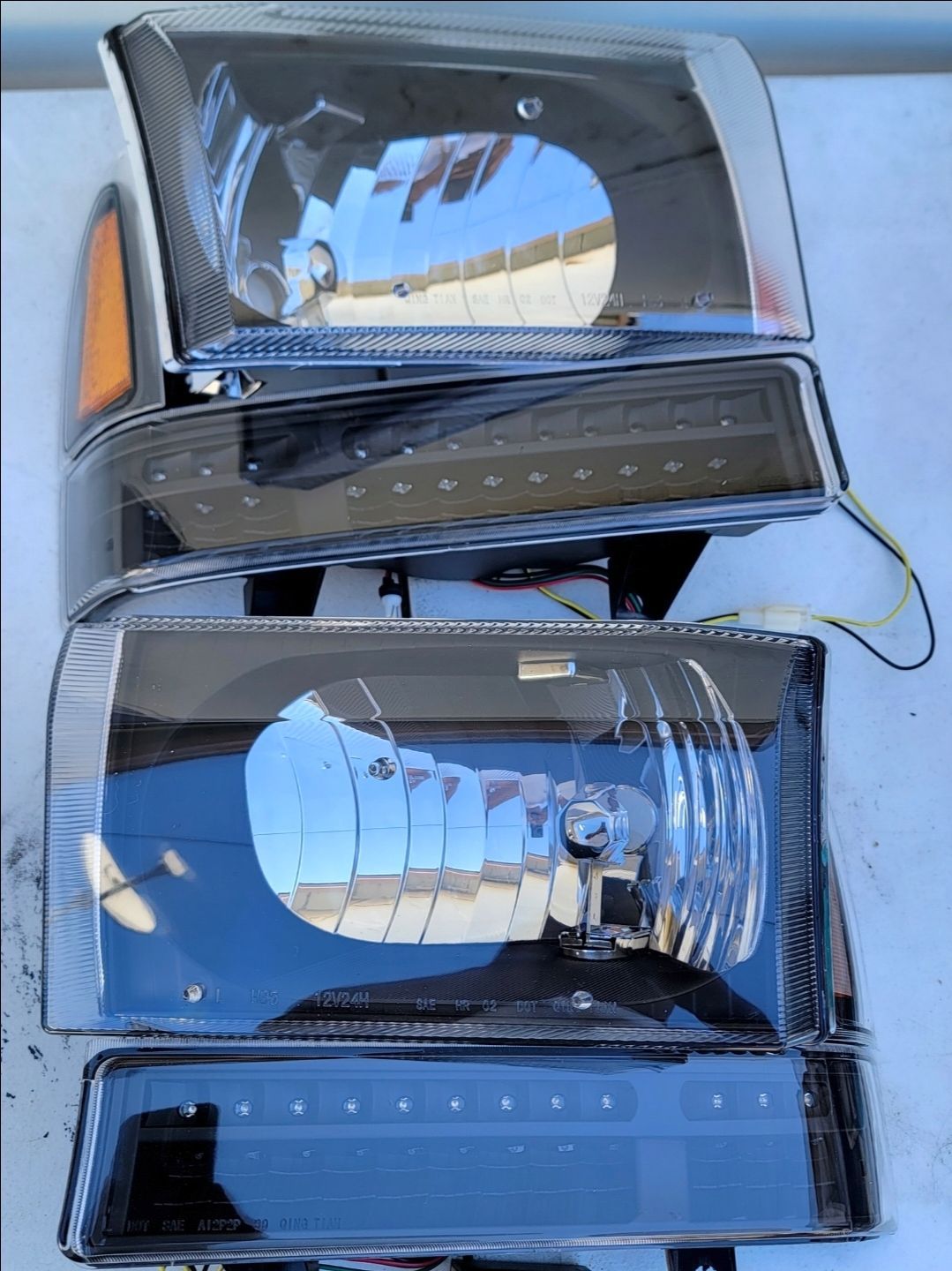 99-04 Ford F250 F350 F450 F550 LED Headlights Luces Micas Calaveras Faros Faroles Focos Headlamps