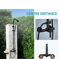 Stainless Steel Wall Mounted Outdoor Shower Black  C56 B