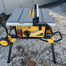 $199 DEWALT compact portable jobsite table saw, likely the DWE7485