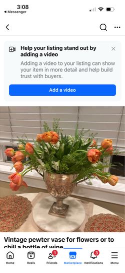 Pewter vase or wine holder
