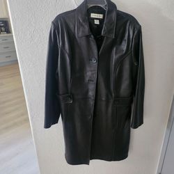 Preston & York Black Leather Coat