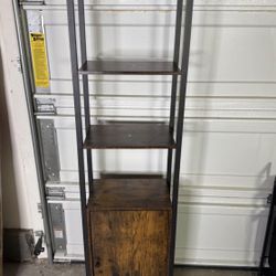 VASAGLE 6-Tier Bookshelf, Tall Bookcase with Cabinet, Steel Frame, Adjustable Shelves, 9.4 x 15.7 x 62.8 Inches, Living Room Bedroom, Rustic Brown