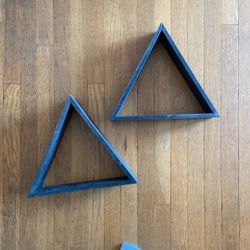 Black Wooden Triangle Shelves