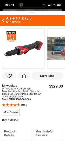 Milwaukee grinder