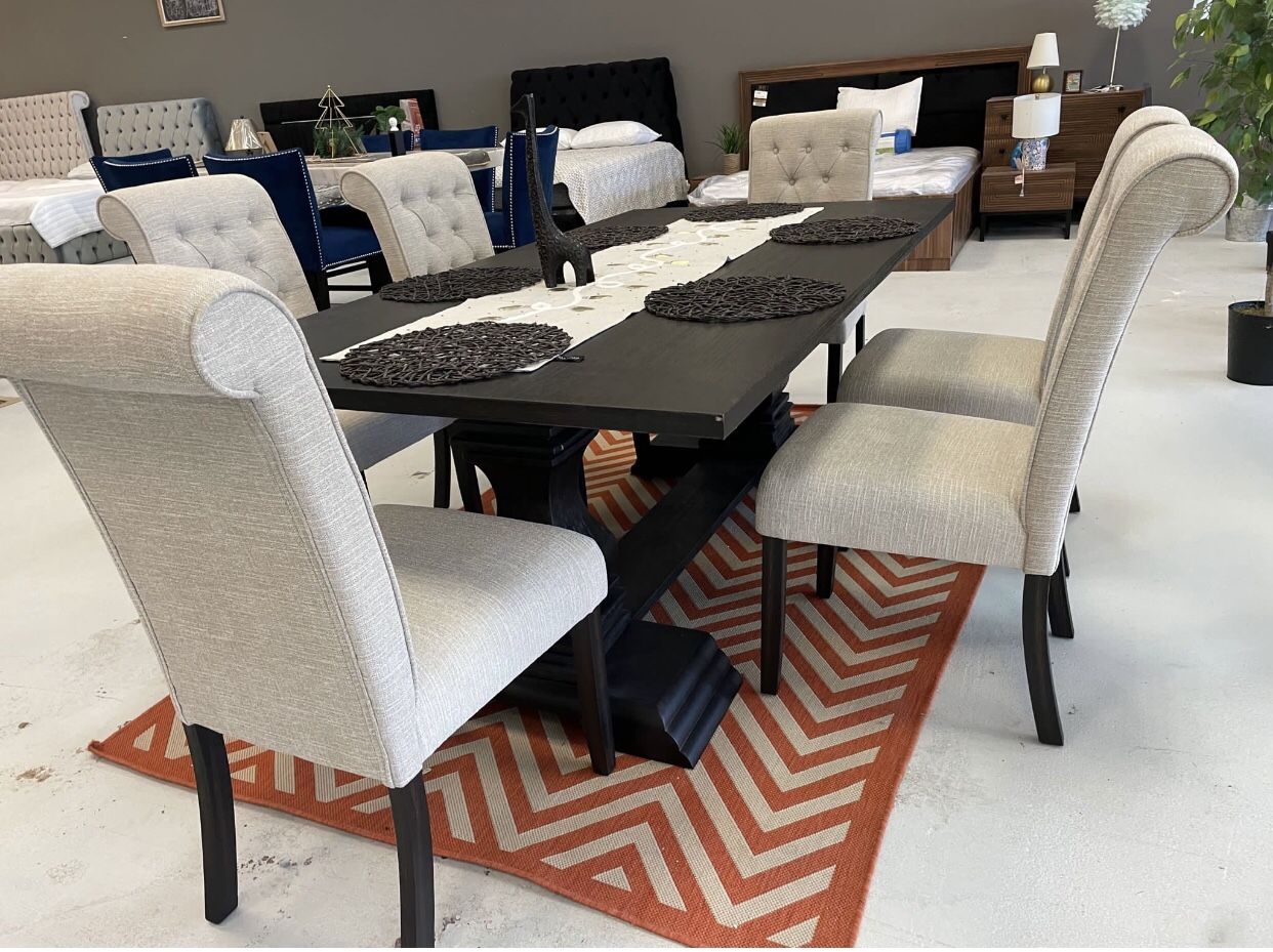 *SPECIAL PRICE ONLY THIS MONTH * 👍🏽 Magnolia Dinning Table + 6 chairs set❤️✨ Same/Next Day Delivery Option 🚛👍🏼 $39 down 💗 AWESOME 🌟😇✅