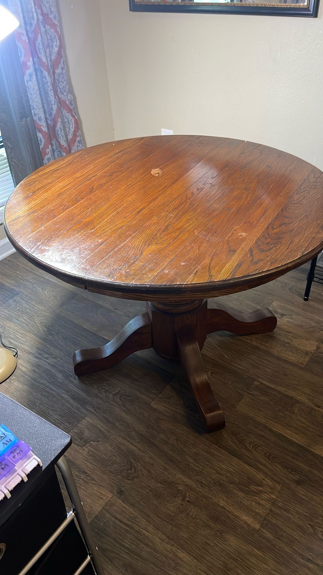 Vintage Oak Pedestal Table