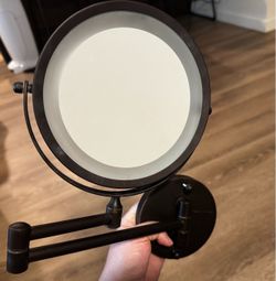 Wall-Mount Lighted Vanity Mirror Bronze
