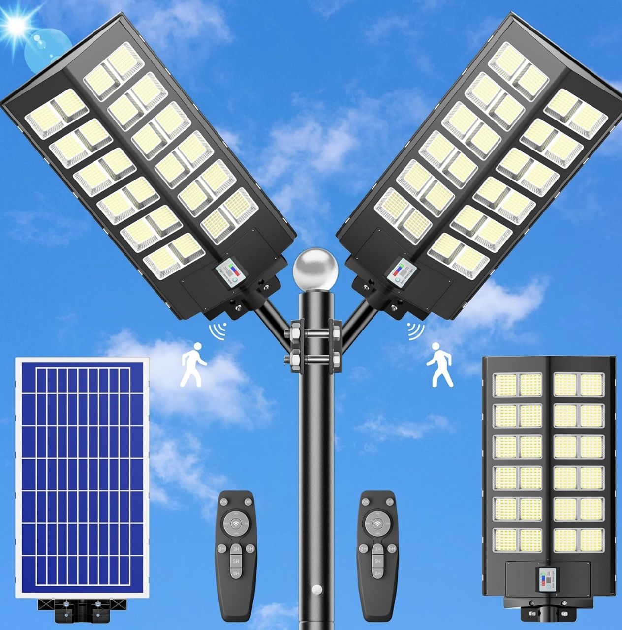 2pack -Solar LED Street Light with Remote