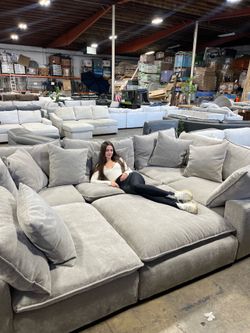 New Sereen Fabric modular sectional in taupe from Costco