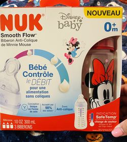 Nuk Smooth Flow Minnie Mouse Baby Bottles (NEW)
