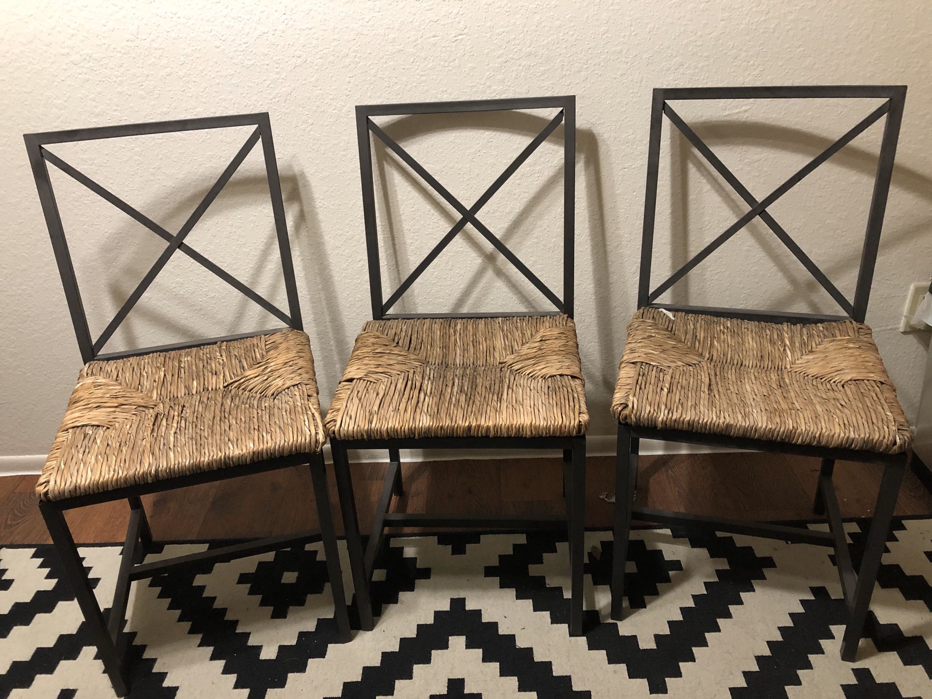 3 wicker chairs