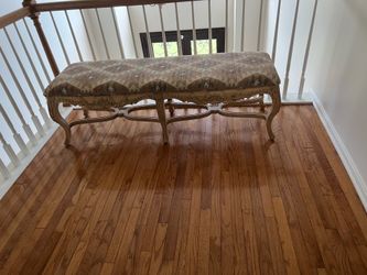Upholstered Carved Bench