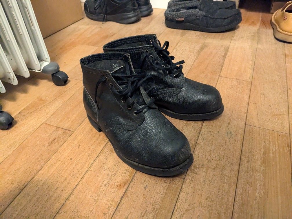Soviet Military Kirza (waterproof material) and Leather Boot, Vintage, New Condition - Gig Harbor