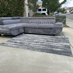 Modern 2pc Gray Sectional Couch with Chaise – Delivery Available