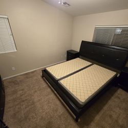 4 Pc King Bed Set W/ Box Springs & 2 Lamps & Keurig,Air Fryer And Espresso Machine