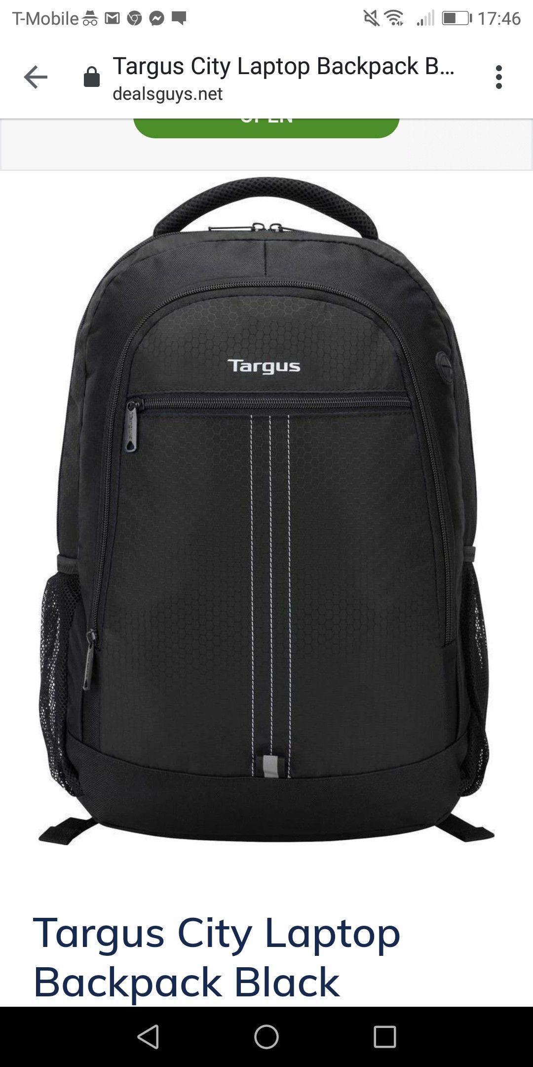 Targus - City Laptop Backpack - Black - new