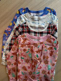 Lot Of 4 Old Navy Kids Toddlers Girls Boys Size 6T Snug-Fit Graphic Long Sleeve Cotton 2-Piece Set Pajamas