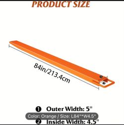 GarveeTech Pallet Forklift Extensions, 84" Length x 4.5" Width Heavy Duty Steel Pallet Fork Extenders, 1 Pair for Forklifts, Orange