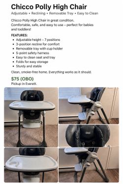 Chicco High Chair – Good Condition